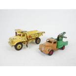 Two vintage Dinky Toys die-cast model commercial vehicles: Commer Dinky Service vehicle and a Euclid