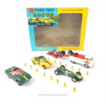 A Corgi Toys Lotus Racing team, Gift Set No.3: Lotus Climax racing car; Lotus Elan Coupe; Lotus Elan