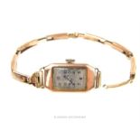 An Art Deco, 9 ct rose gold, ladies wristwatch