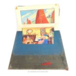 A blue cloth folio containing 77 original, colour, 1920's/1930's childhood prints