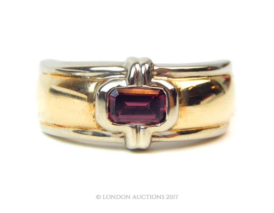 A 9 ct yellow and white gold, ruby-set ring - Image 2 of 3