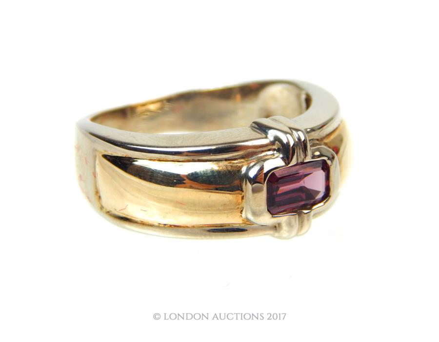 A 9 ct yellow and white gold, ruby-set ring - Image 3 of 3