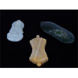 Three Chinese, carved jade items