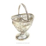 An Edwardian sterling silver Neo-Rococo swing handled basket