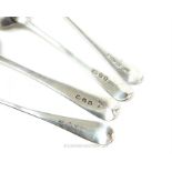 Four George III sterling silver teaspoons