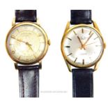 A Longines 9ct gold cased wristwatch and a Talis watch