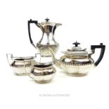An Edwardian four piece Queen Anne style silver tea and coffee set