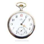 A Swiss .800 standard silver Omega pocket watch