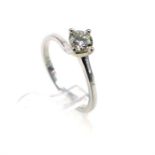 An 18 ct white gold, diamond solitaire ring (0.28 carats) with gemological certificate