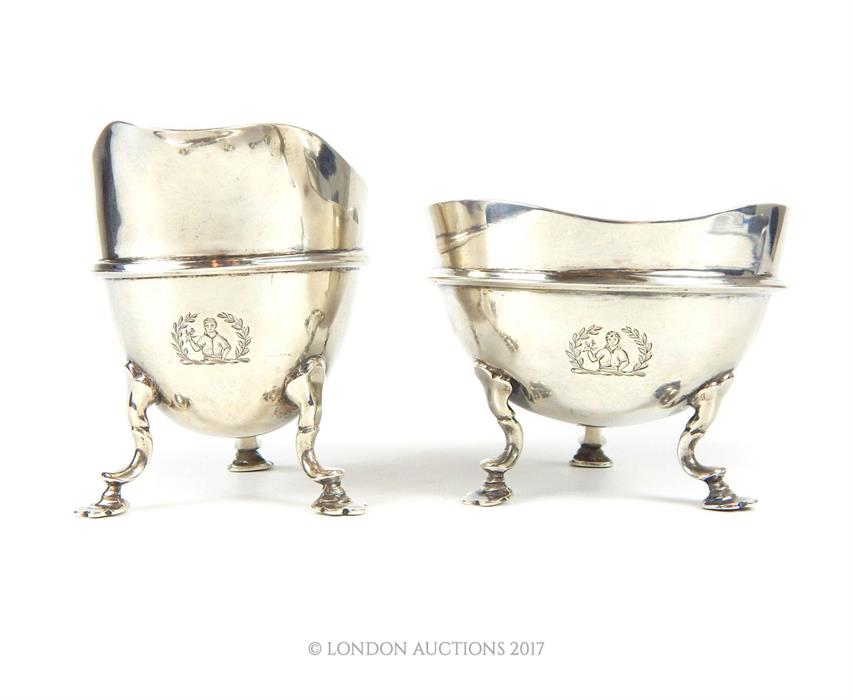 A matching Victorian hallmarked sterling silver milk jug and sugar bowl, assayed in London in 1892 - Image 2 of 2
