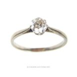 A spectacular, Art Deco, platinum and diamond solitaire ring (1/2 carat)