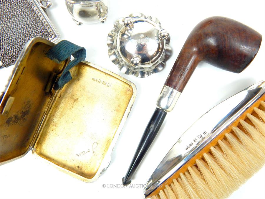 A collection of sterling silver items, including a cigarette case - Image 2 of 2