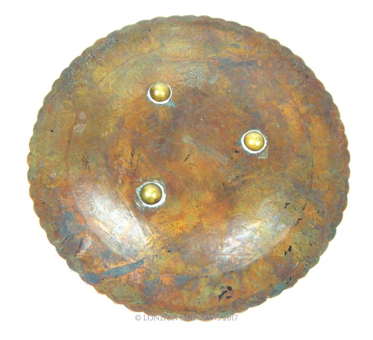 A circular copper dish, inlaid with silver - Image 2 of 2