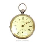 A Victorian American Waltham of Massachusetts sterling silver pocket watch