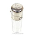 A Victorian sterling silver and glass perfume bottle, Sampson Mordan & Co