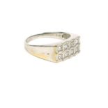 A Gentleman's 9 ct white gold, diamond set ring