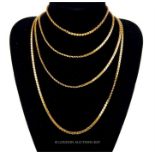 A very long, 18 ct yellow gold, weighty, curb chain necklace