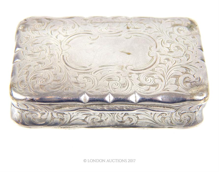 A Victorian sterling silver snuff box, Nathaniel Mills, Birmingham 1851