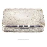 A Victorian sterling silver snuff box, Nathaniel Mills, Birmingham 1851