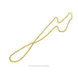 A boxed, 18 ct yellow gold, elegant, rope-twist necklace