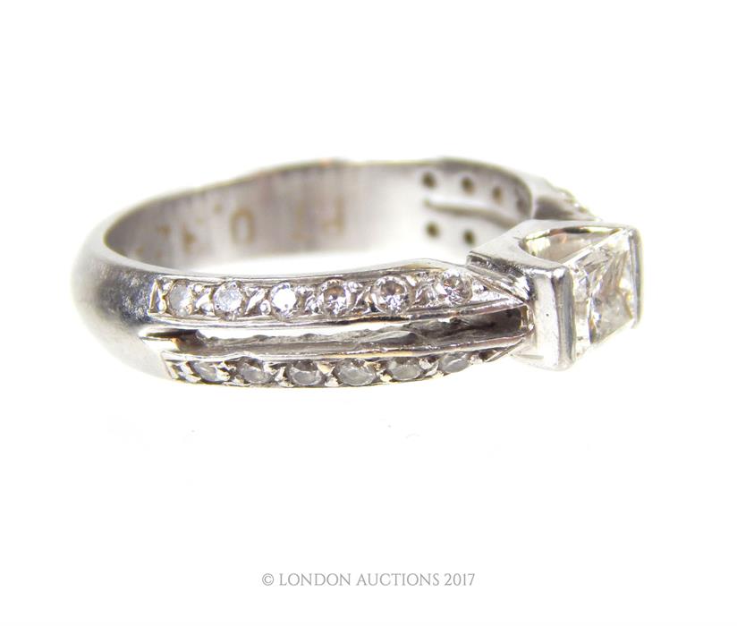 A fine, platinum, diamond solitaire ring - Image 3 of 3