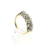 A fine, 18 ct yellow gold and platinum, diamond, five stone, ring (1.2 carats)