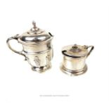 Two sterling silver mustard pots