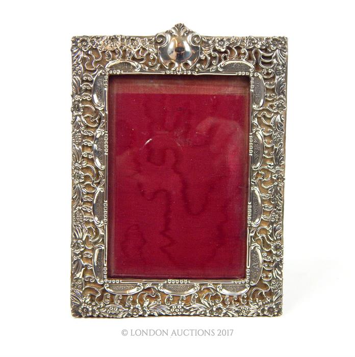 A late Victorian sterling silver photograph frame