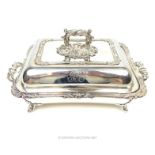 A late 19th century silver plated food warmer and cover