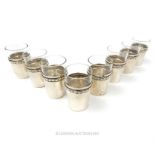 A set of eight Continental 800 standard solid silver spirit glasses