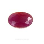 A natural, untreated ruby (loose stone) 7 carats