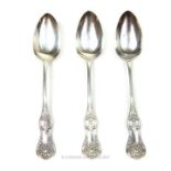 A set of three Victorian Scottish sterling silver teaspoons