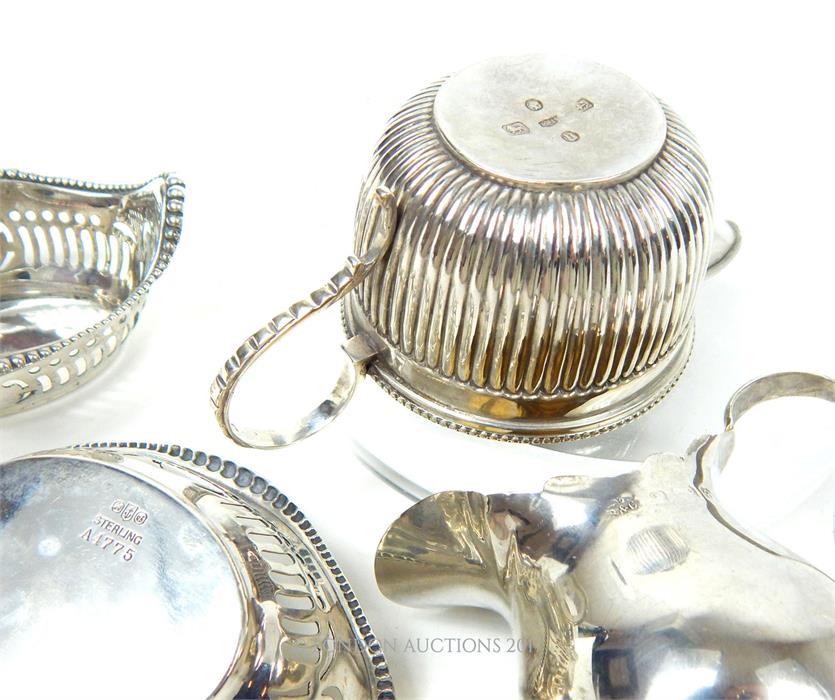 A pair of American Gorham sterling sterling silver nut dishes and two cream jugs - Image 2 of 2