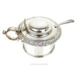 A George IV Scottish sterling silver mustard pot, with a spoon