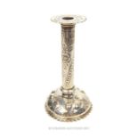 A 19th century Dutch silver candlestick of diminutive size
