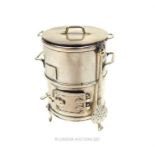 An Italian .800 standard solid silver novelty miniature stove
