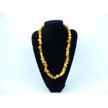 A natural Baltic amber necklace