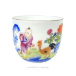 A Chinese Famille Rose porcelain cup Doucai