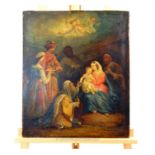 19th century, Continental School, oil on canvas, 'The Adoration of the Magi' (a/f)