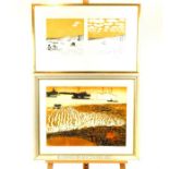 Charles Bartusit ''Ships at anchor'' 44/60 limited edition print also June Betty ''Clouds'' 7/25