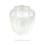 A Lalique frosted glass match holder