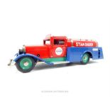 A Märklin model tin plate "Standard" wind up tanker; with handle opening doors; with key and