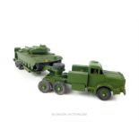 A Dinky Supertoys Tank Transporter with Centurion tank Gift set (698) together with a Dinky Toys