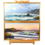 Brian D Horswell, a pair of oil on canvas coastal scenes