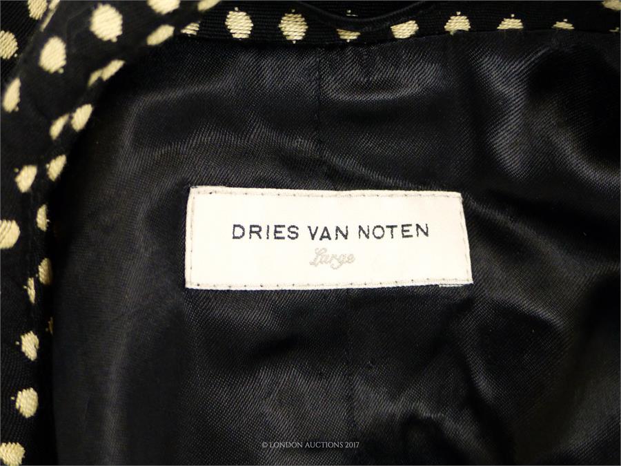A designer, ladies, Dries Van Noten, woollen, polka dot coat - Image 2 of 2