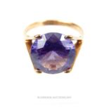 A 14 ct yellow gold, alexandrite ring
