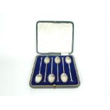 A boxed, set of six sterling silver tea spoons, circa 1920's