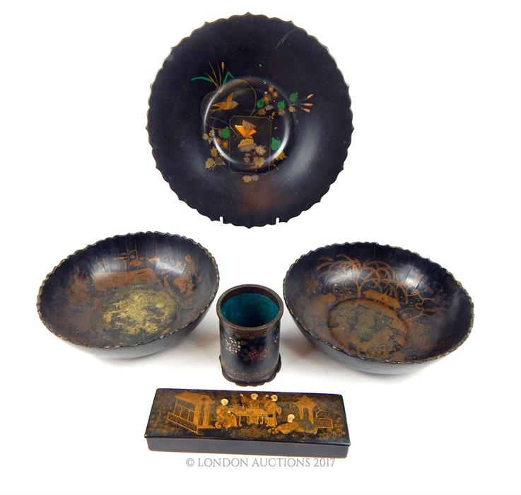 A collection of early 20th century, Chinese lacquer and cloisonne items