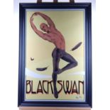 A (Contemporary) Framed Poster titled "Black Swan" depicting a Male Dancer in the style of La