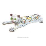 A charming, 1920's, French, hand-painted, pottery, cat wall art-piece by Fromentin